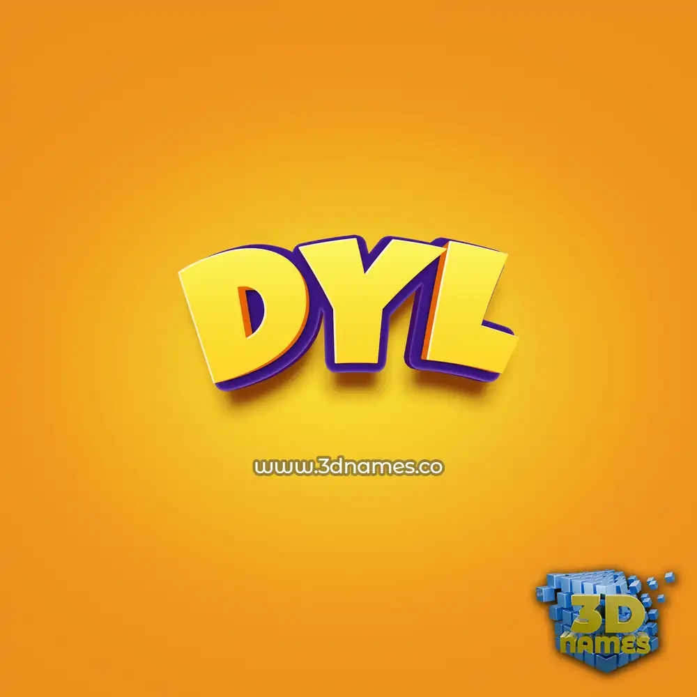 dyl in Orange Toon style - 3D name wallpaper