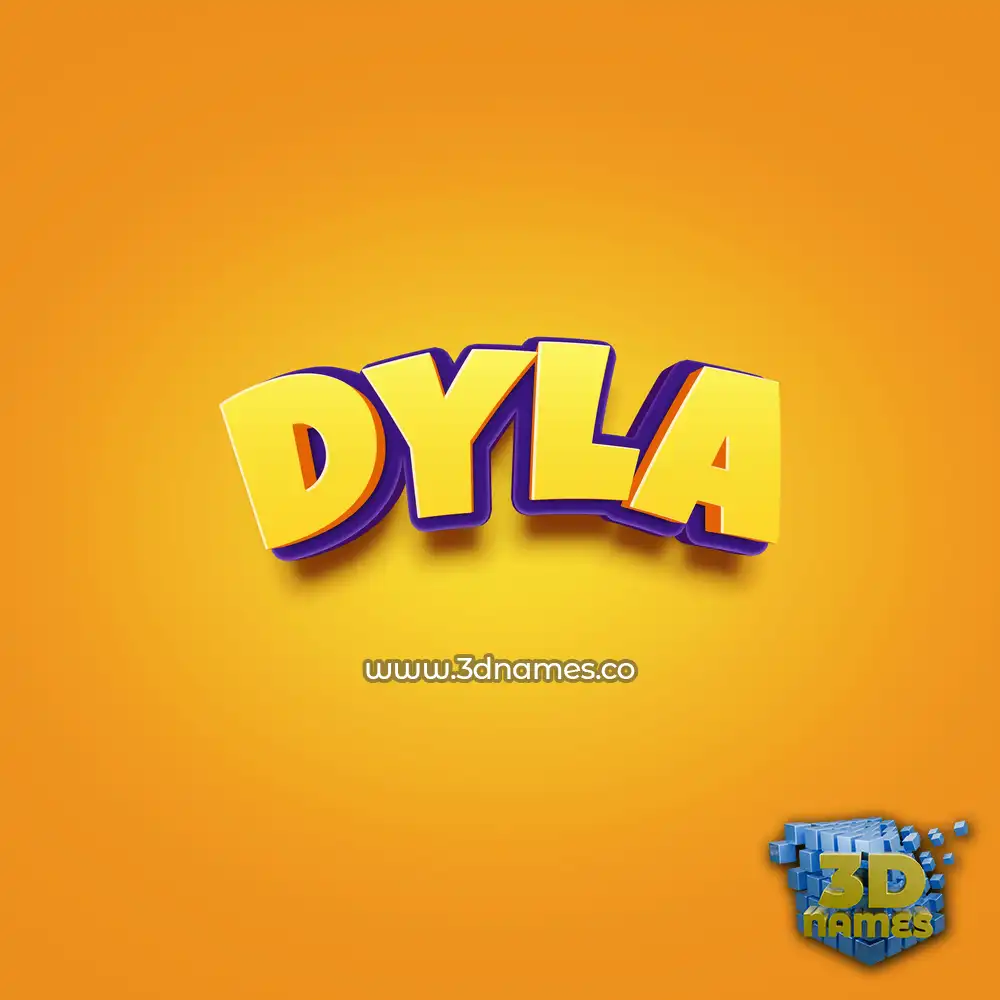 dyla in Orange Toon style - 3D name wallpaper