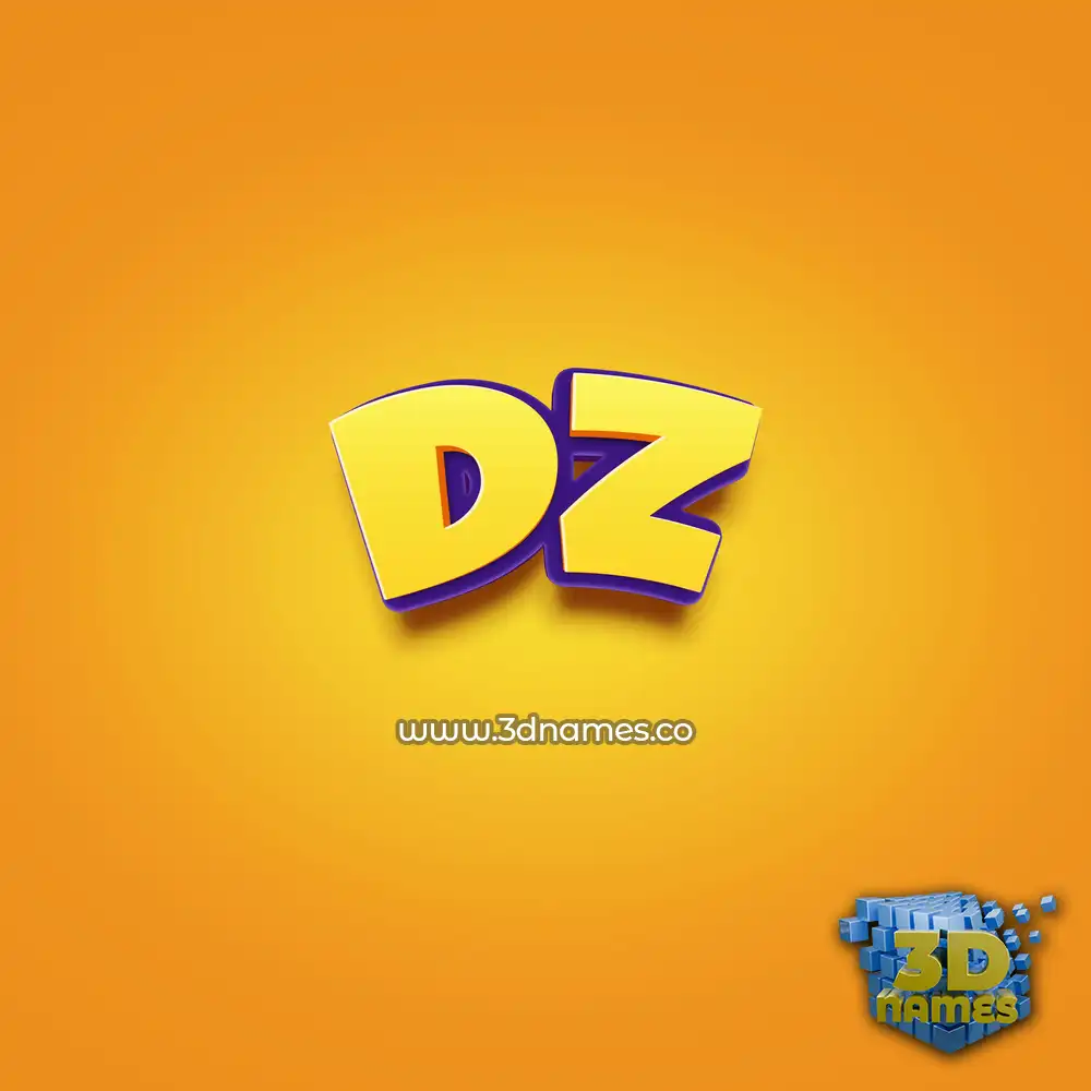 dz in Orange Toon style - 3D name wallpaper