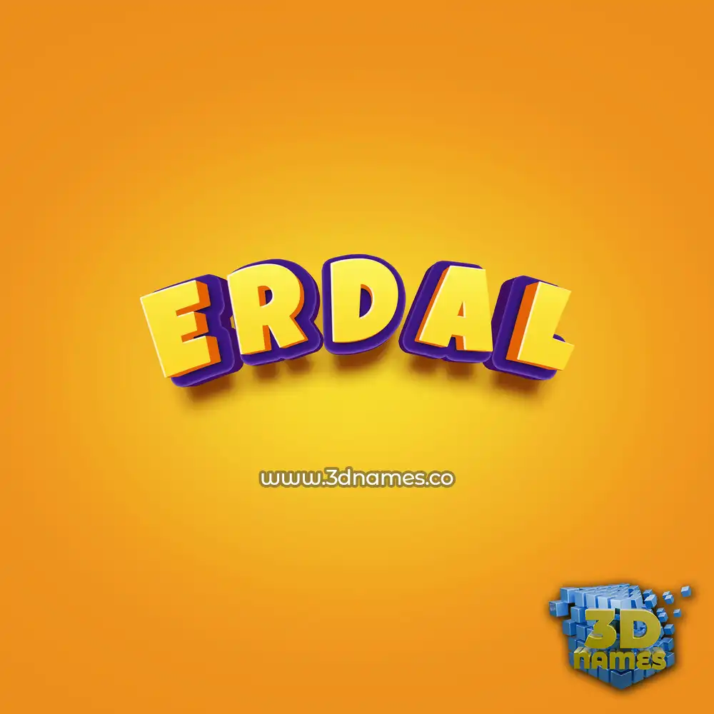e r d a l in Orange Toon style - 3D name wallpaper