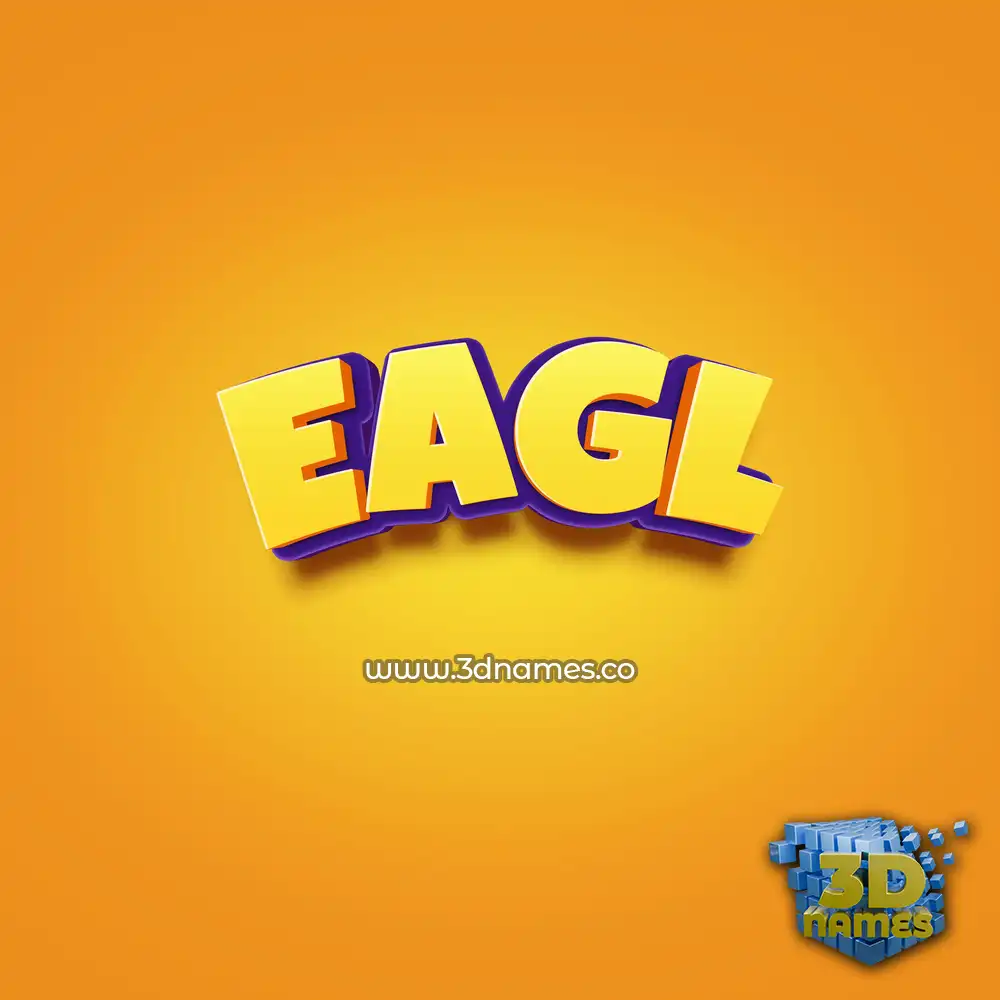 eagl in Orange Toon style - 3D name wallpaper