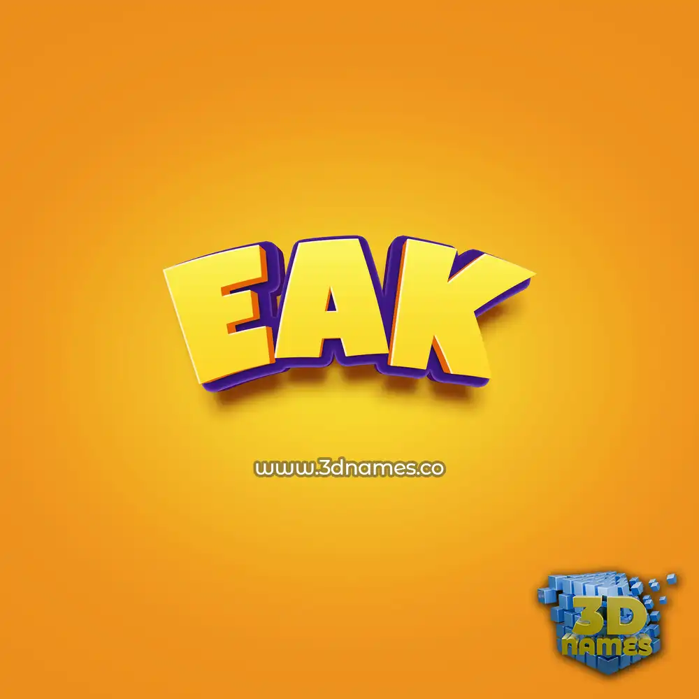 eak in Orange Toon style - 3D name wallpaper