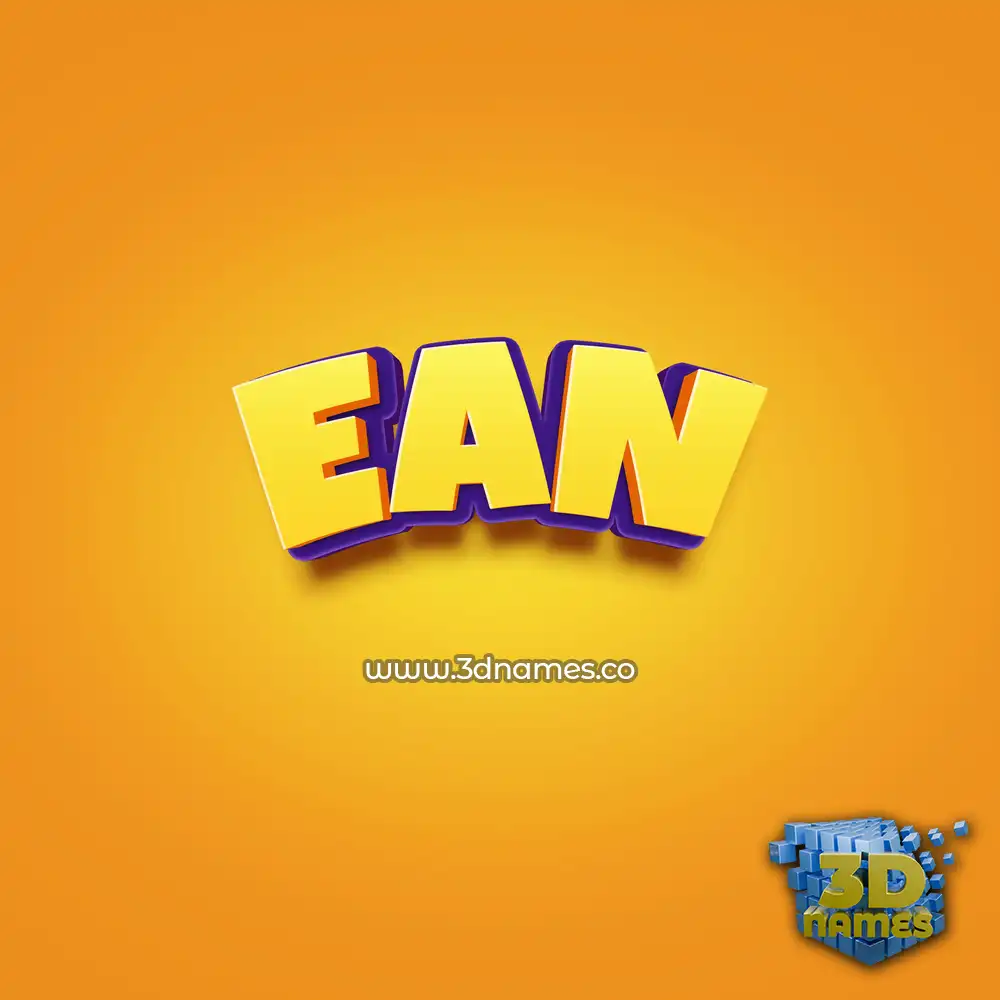 ean in Orange Toon style - 3D name wallpaper