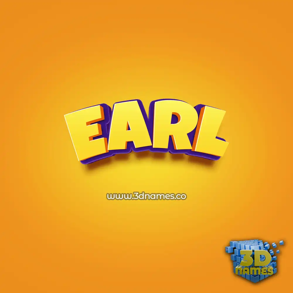 earl in Orange Toon style - 3D name wallpaper