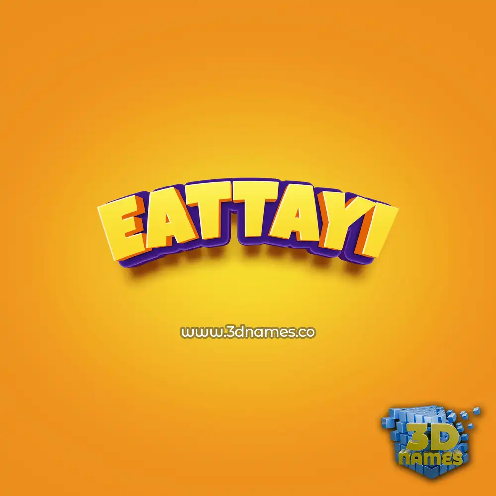 eattayi in Orange Toon style - 3D name wallpaper