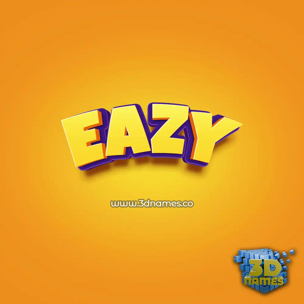 eazy in Orange Toon style - 3D name wallpaper