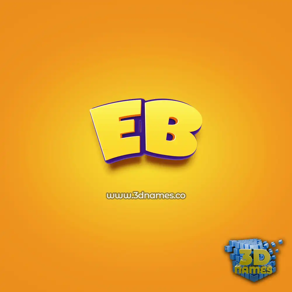 eb in Orange Toon style - 3D name wallpaper