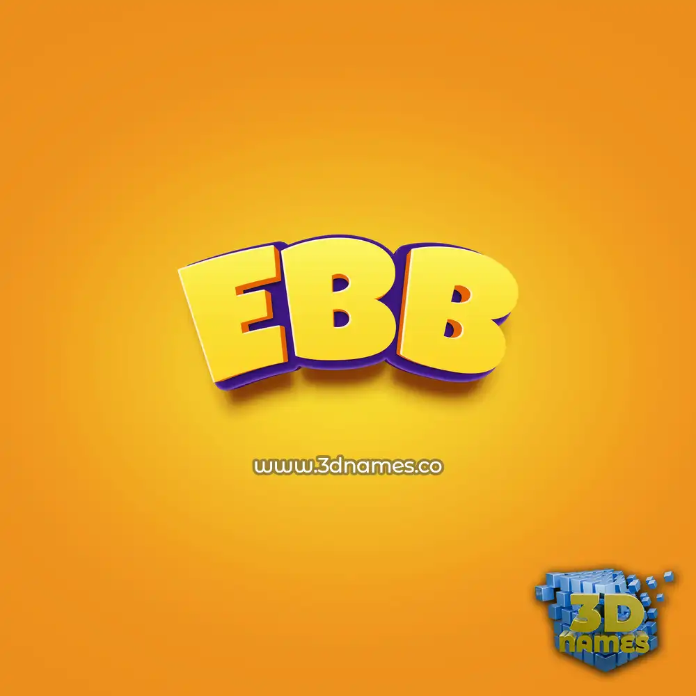 ebb in Orange Toon style - 3D name wallpaper