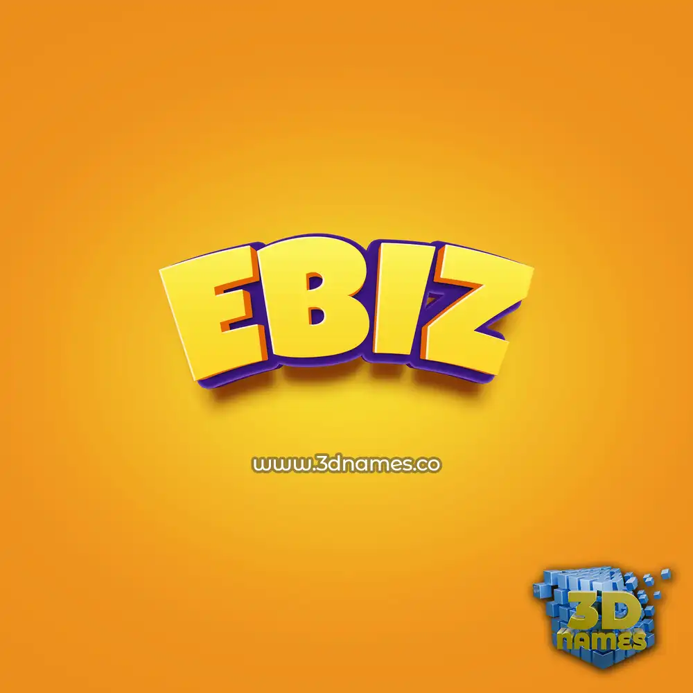 ebiz in Orange Toon style - 3D name wallpaper