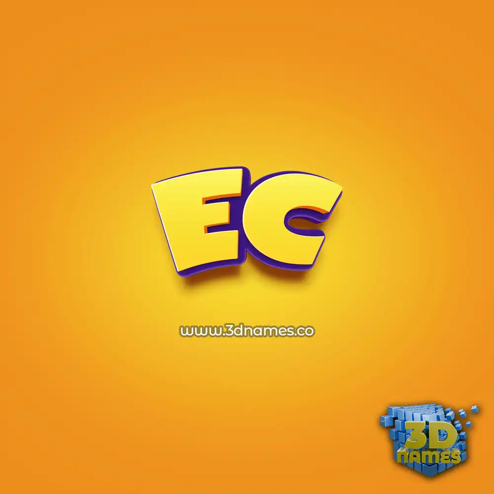 ec in Orange Toon style - 3D name wallpaper