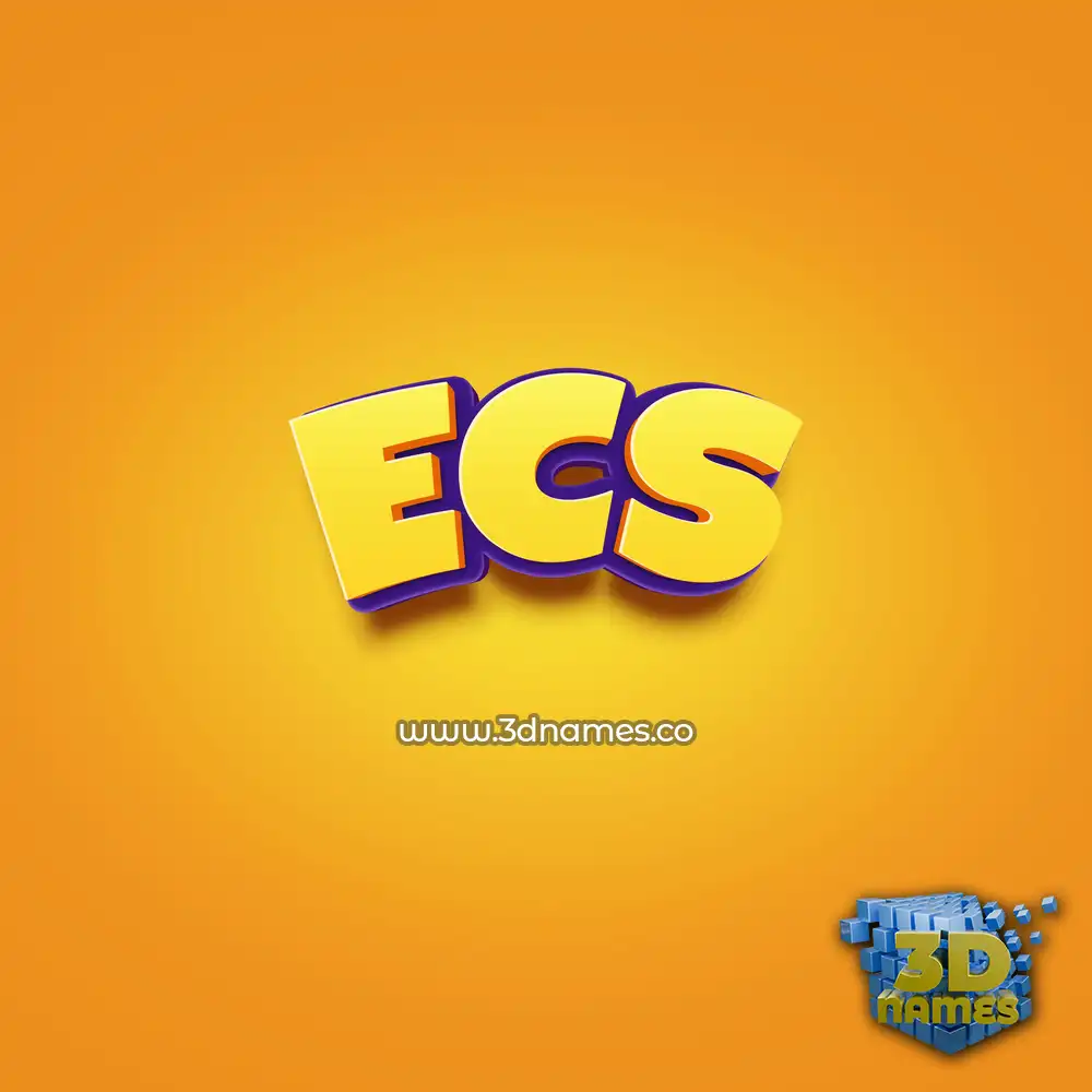 ecs in Orange Toon style - 3D name wallpaper