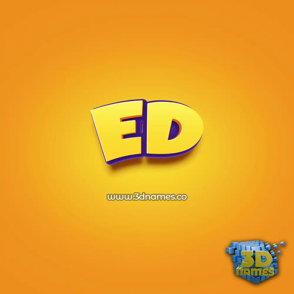 ed in Orange Toon style - 3D name wallpaper