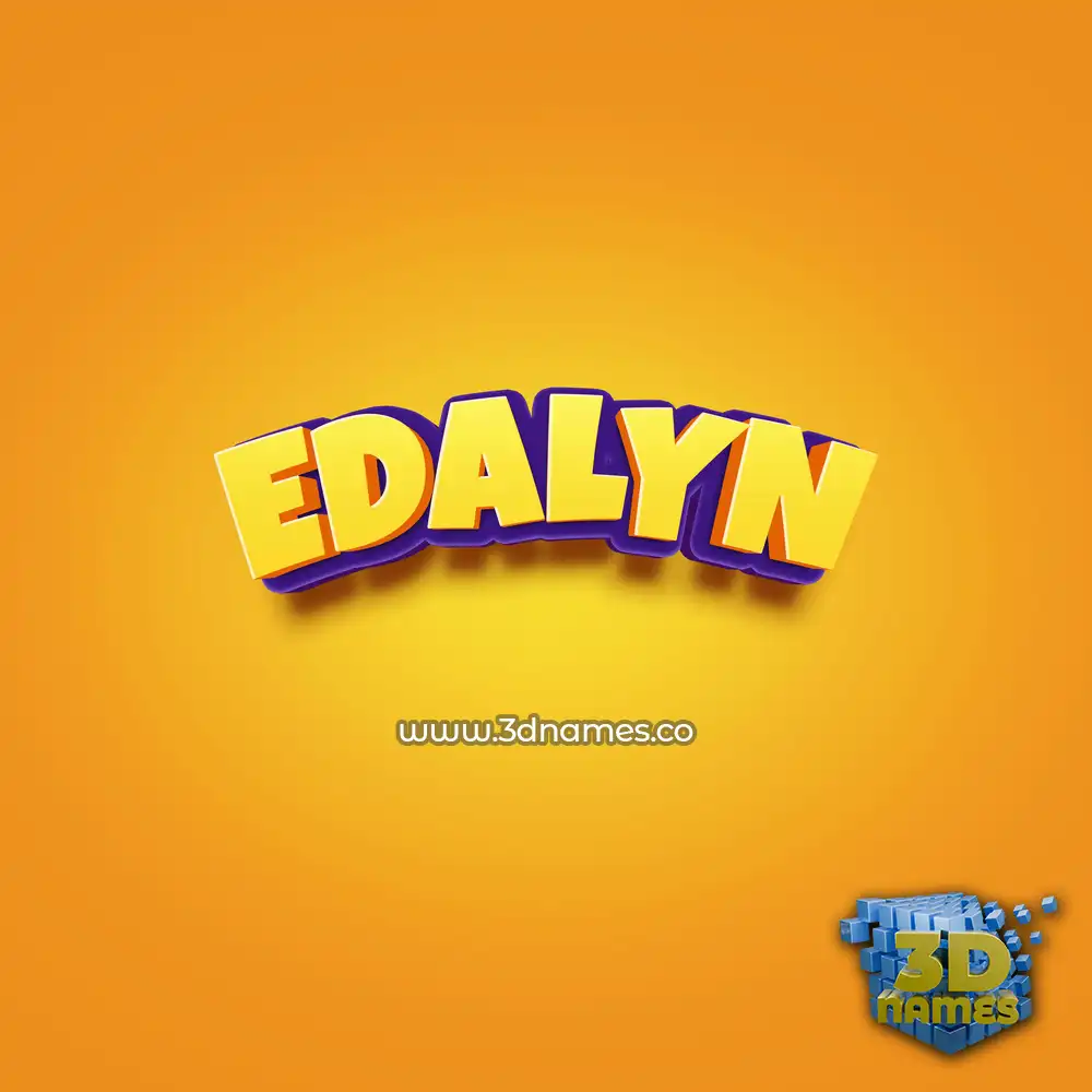 edalyn in Orange Toon style - 3D name wallpaper