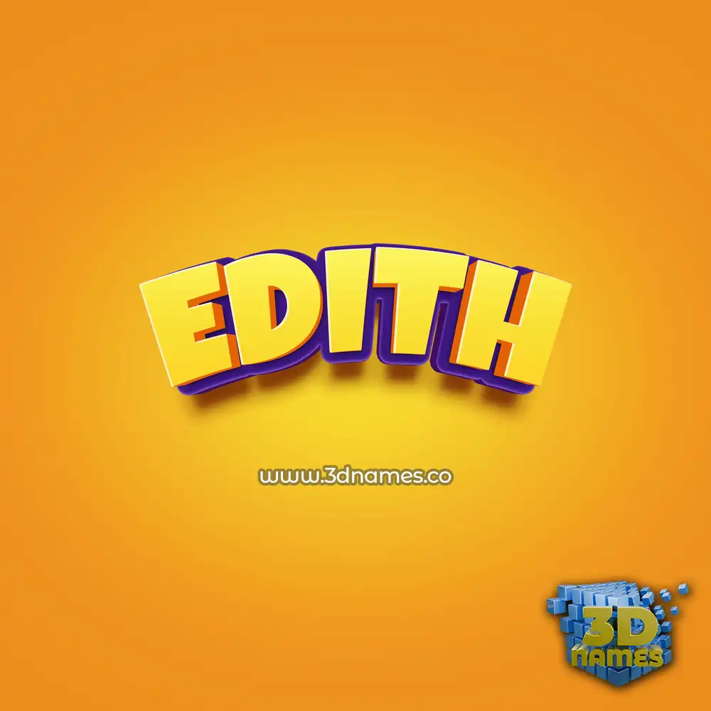 edith in Orange Toon style - 3D name wallpaper