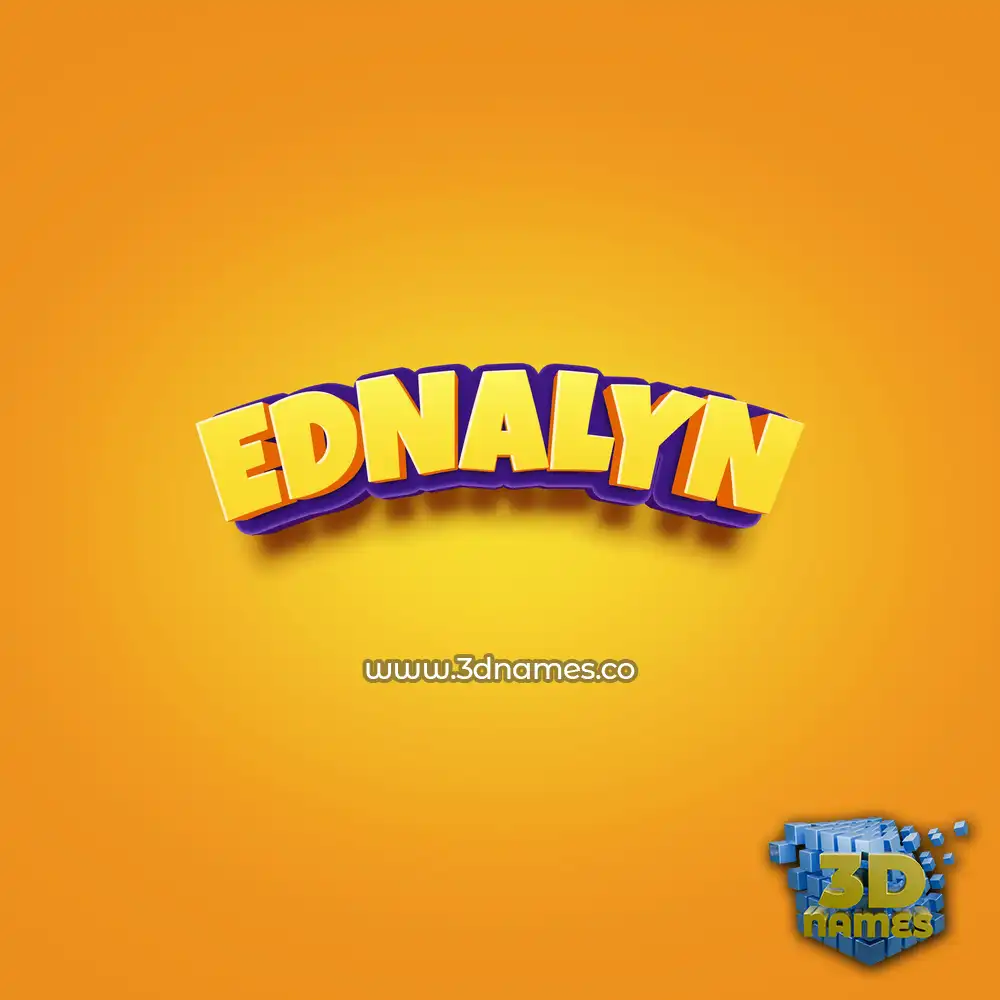 ednalyn in Orange Toon style - 3D name wallpaper