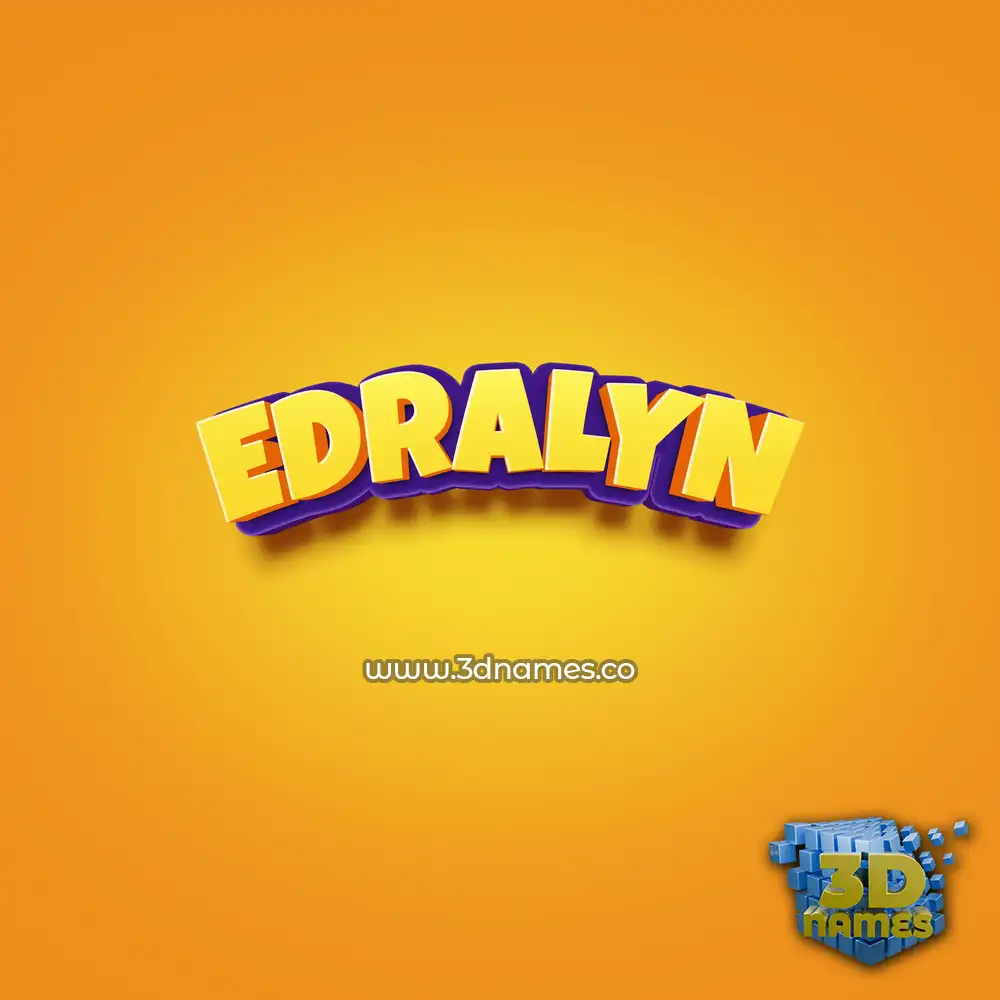 edralyn in Orange Toon style - 3D name wallpaper