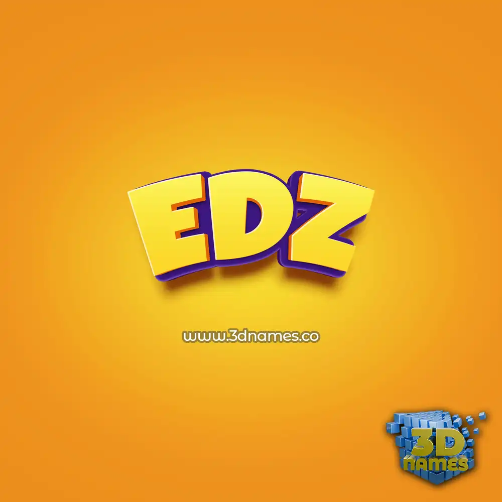 edz in Orange Toon style - 3D name wallpaper