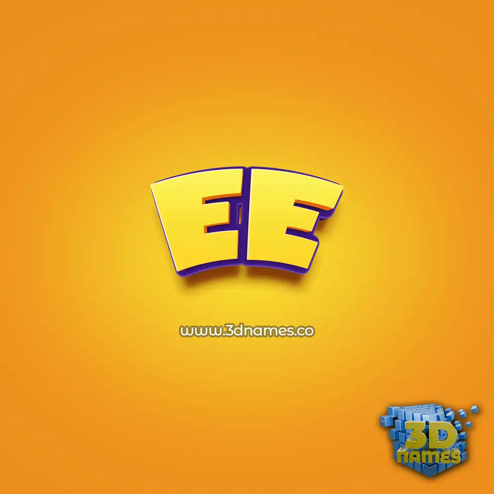 ee in Orange Toon style - 3D name wallpaper
