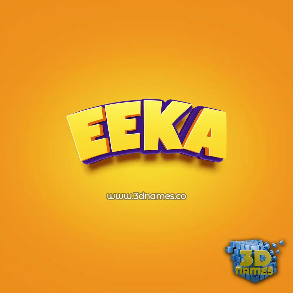 eeka in Orange Toon style - 3D name wallpaper