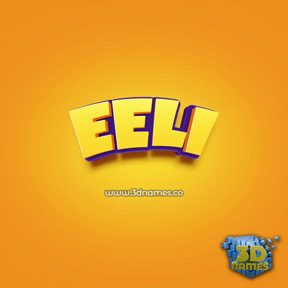 eeli in Orange Toon style - 3D name wallpaper