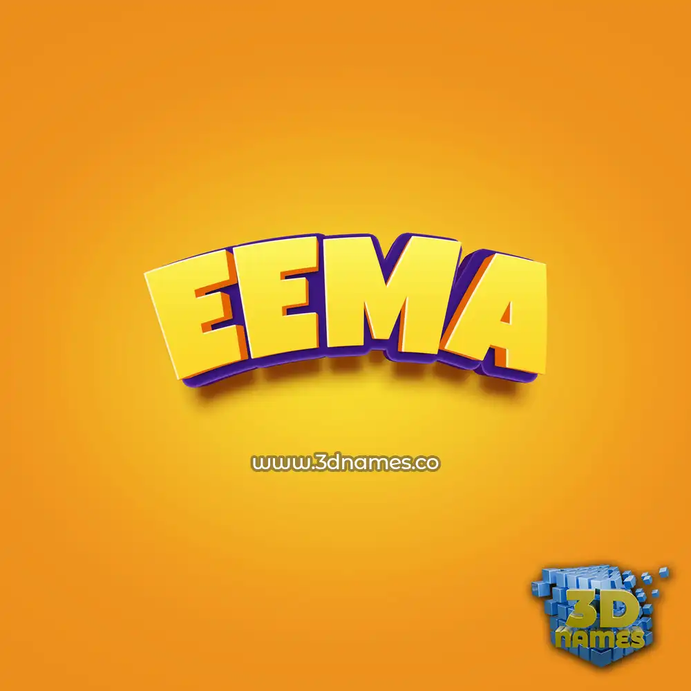 eema in Orange Toon style - 3D name wallpaper