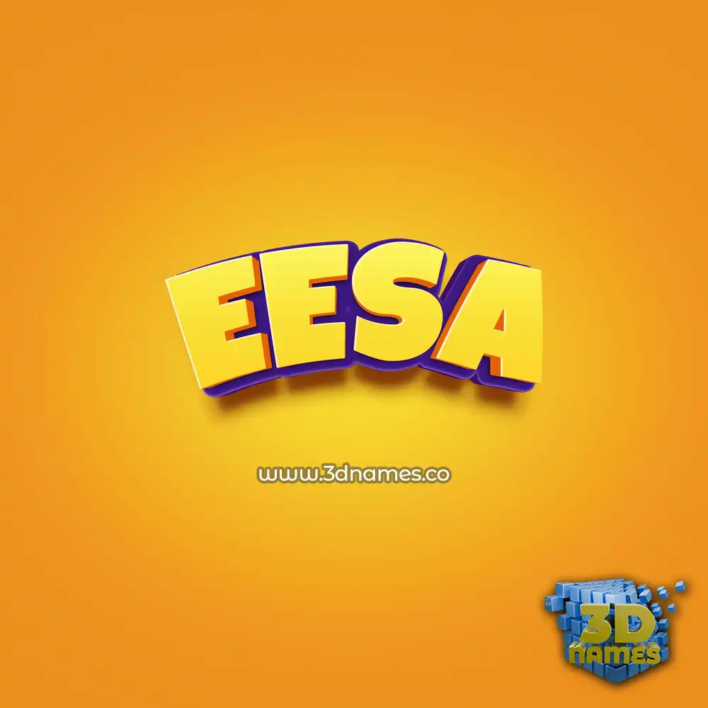 eesa in Orange Toon style - 3D name wallpaper