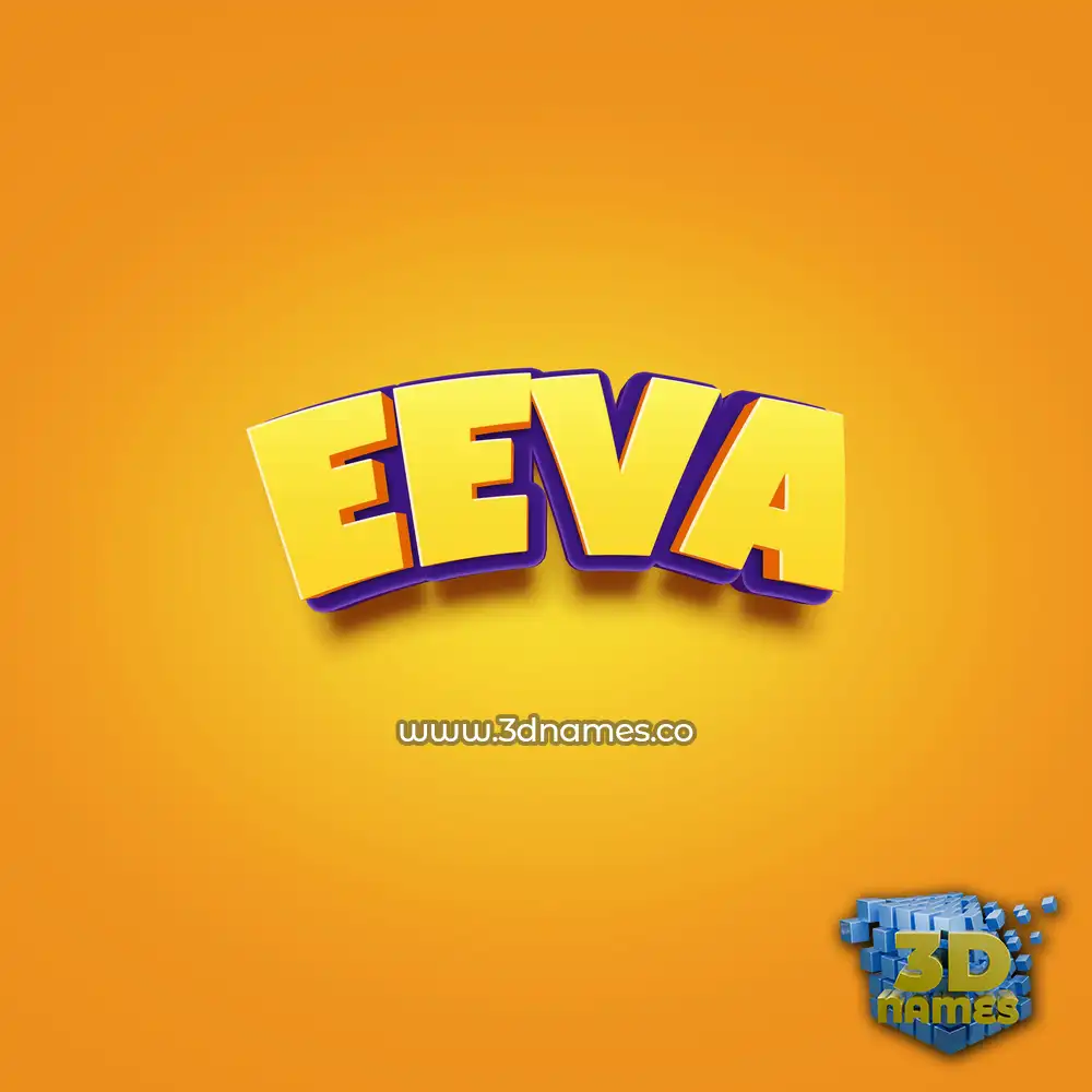 eeva in Orange Toon style - 3D name wallpaper
