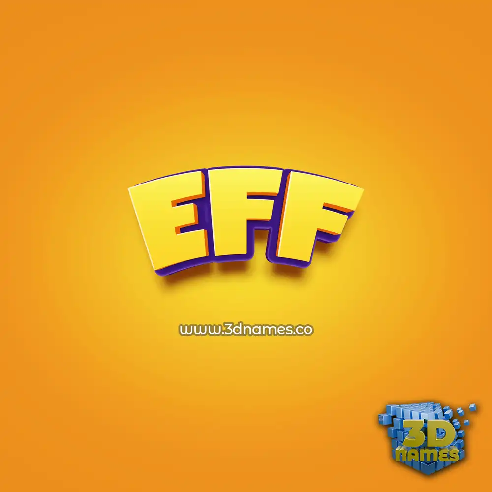 eff in Orange Toon style - 3D name wallpaper