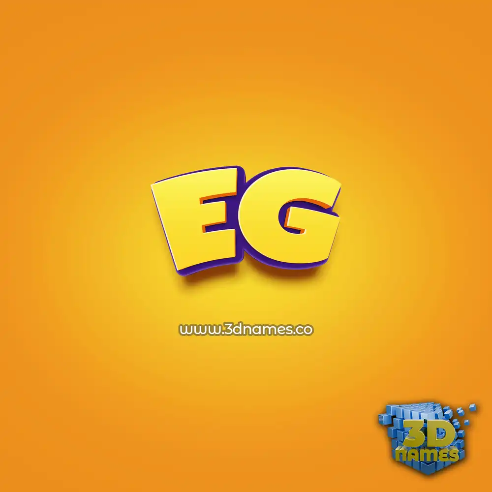eg in Orange Toon style - 3D name wallpaper