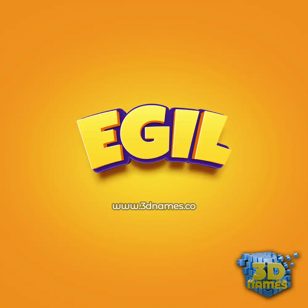 egil in Orange Toon style - 3D name wallpaper