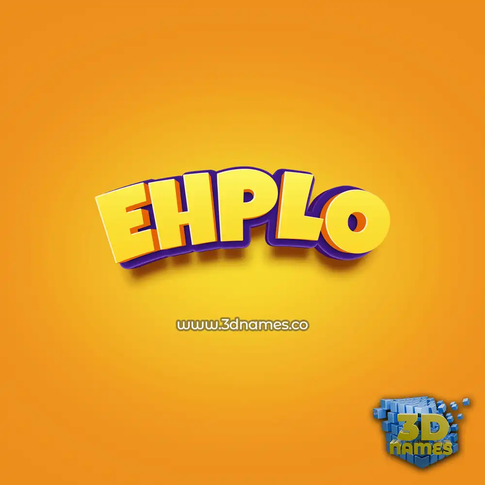 ehplo in Orange Toon style - 3D name wallpaper