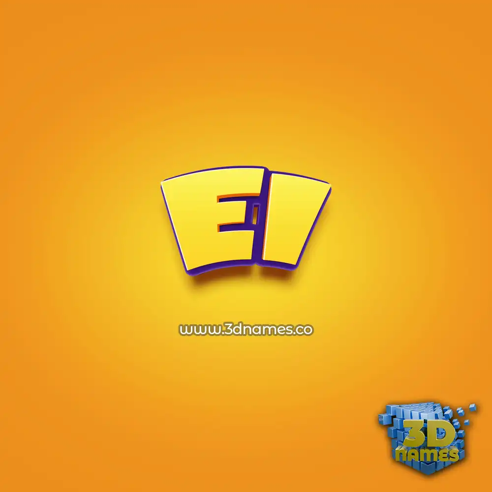 ei in Orange Toon style - 3D name wallpaper