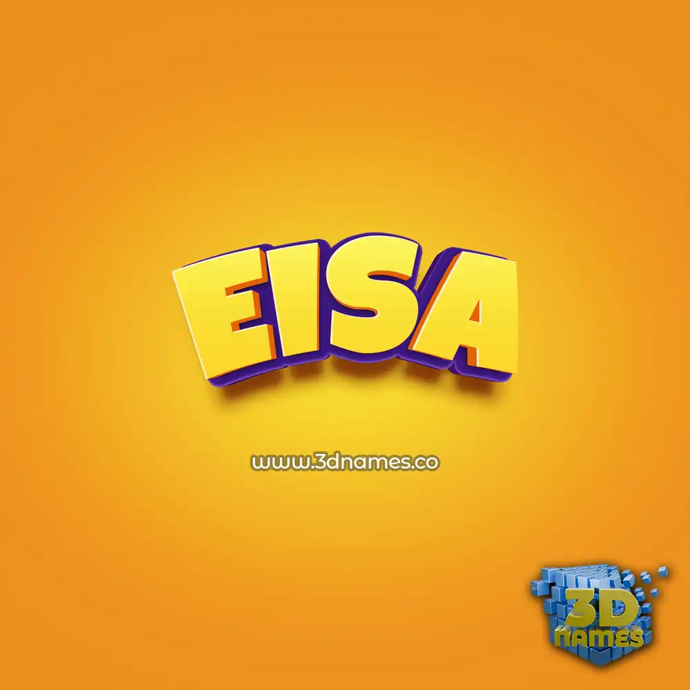 eisa in Orange Toon style - 3D name wallpaper