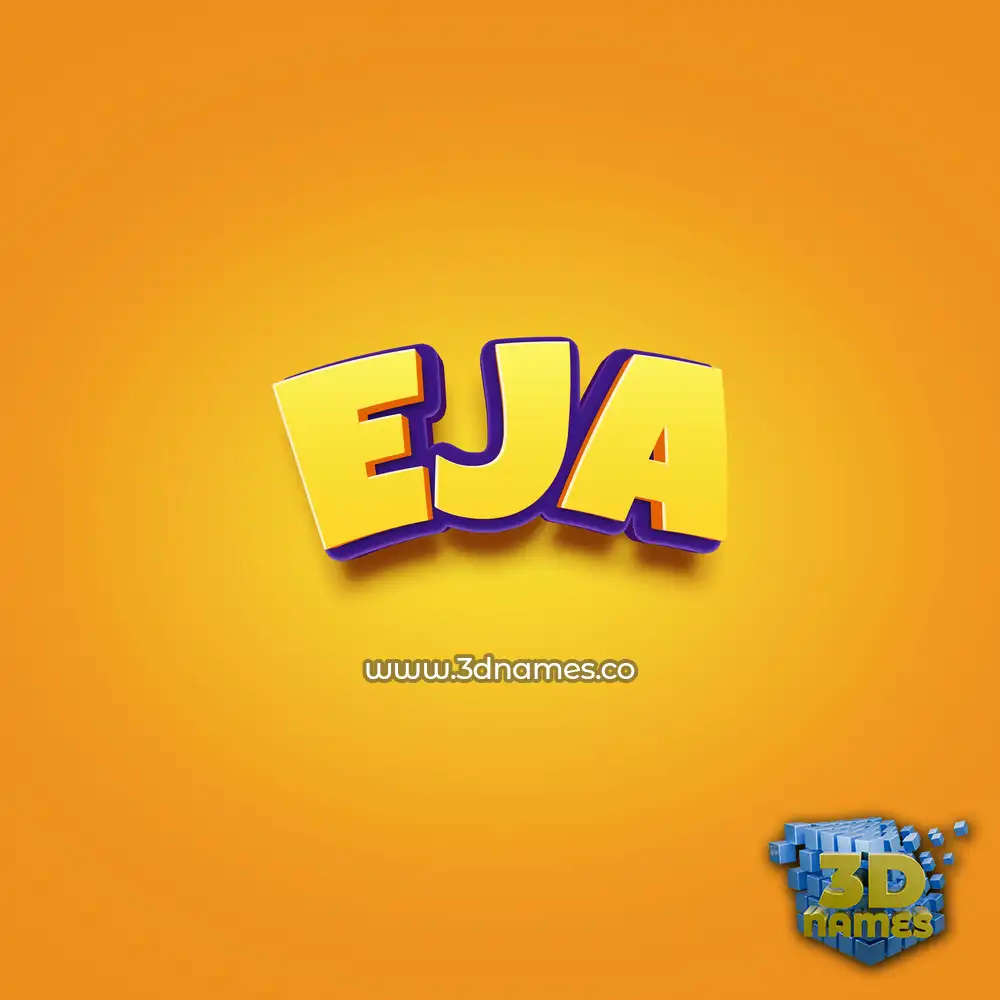 eja in Orange Toon style - 3D name wallpaper