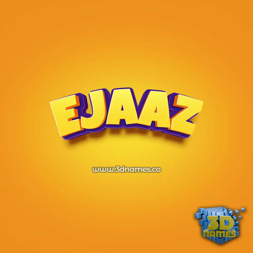 ejaaz in Orange Toon style - 3D name wallpaper