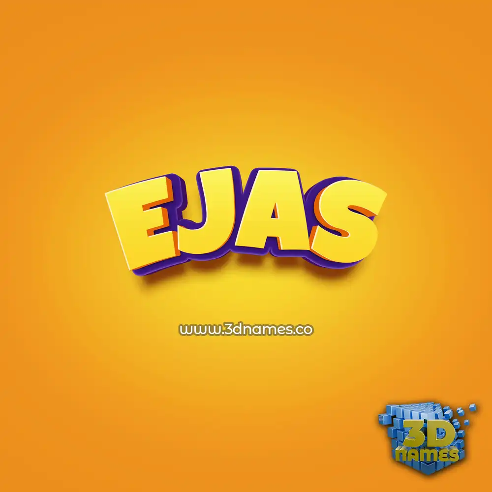 ejas in Orange Toon style - 3D name wallpaper