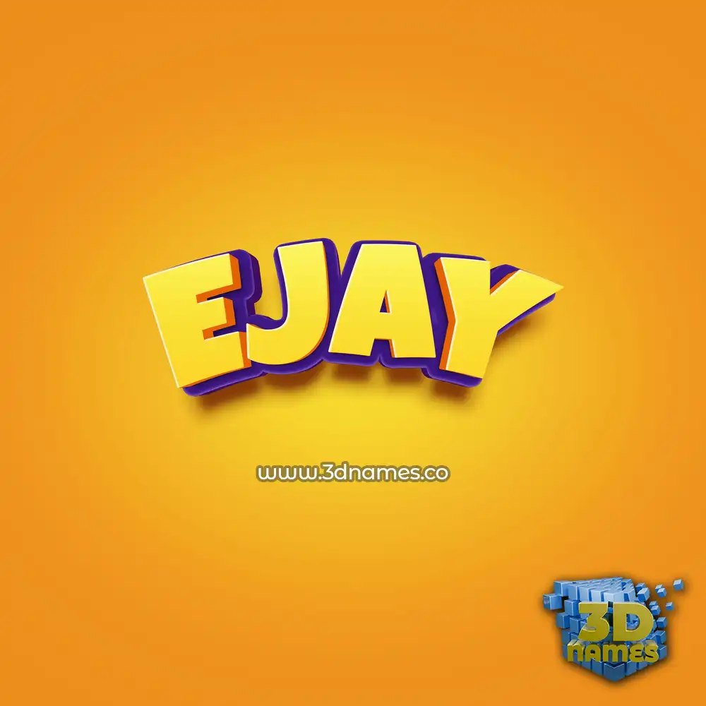 ejay in Orange Toon style - 3D name wallpaper