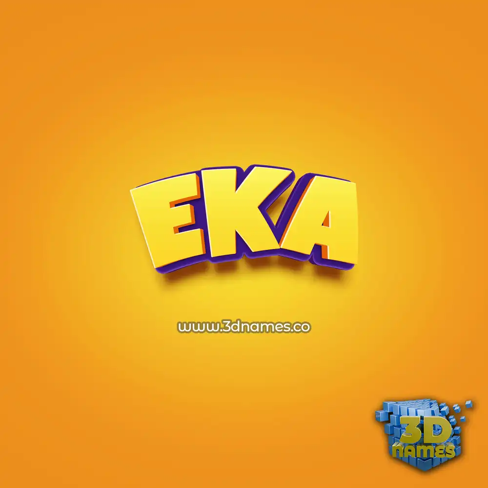 eka in Orange Toon style - 3D name wallpaper