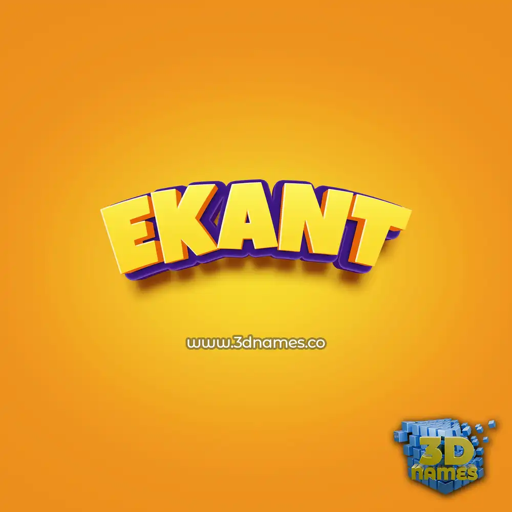 ekant in Orange Toon style - 3D name wallpaper