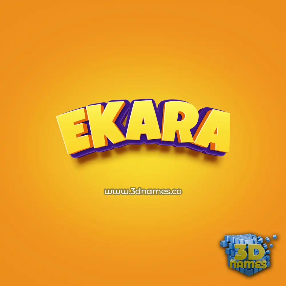 ekara in Orange Toon style - 3D name wallpaper