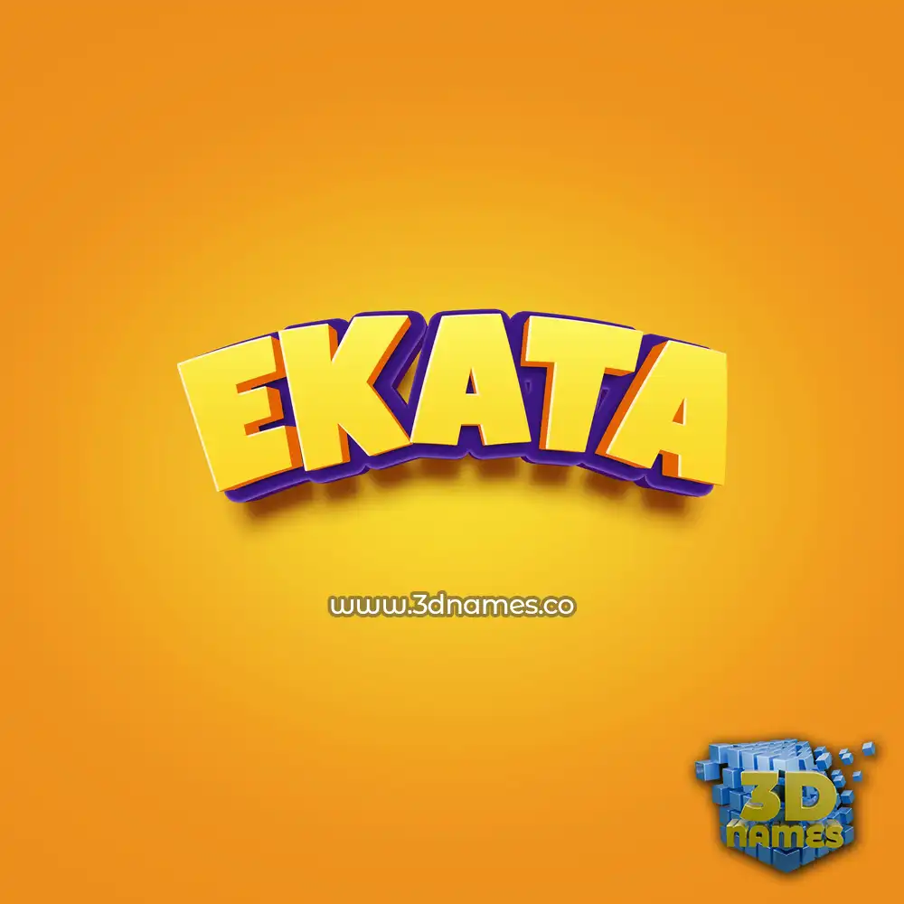 ekata in Orange Toon style - 3D name wallpaper