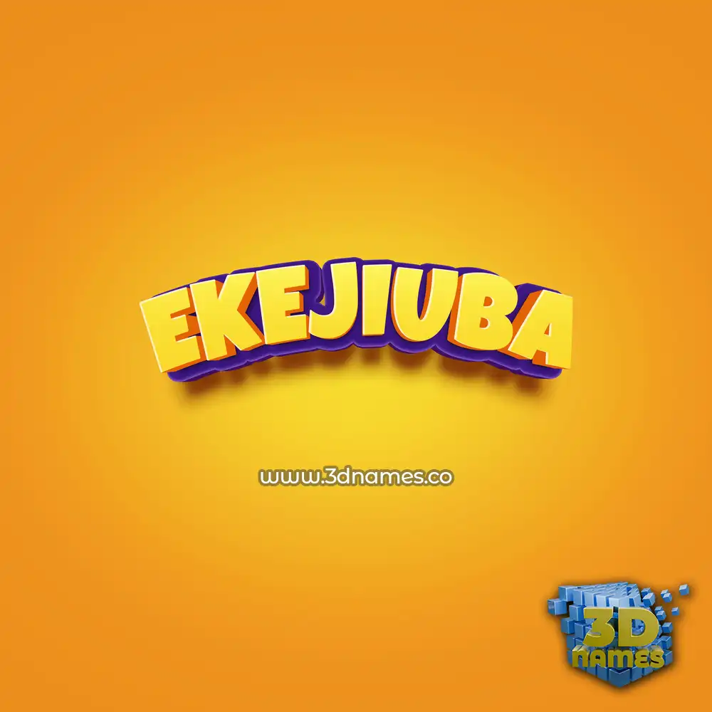 ekejiuba in Orange Toon style - 3D name wallpaper