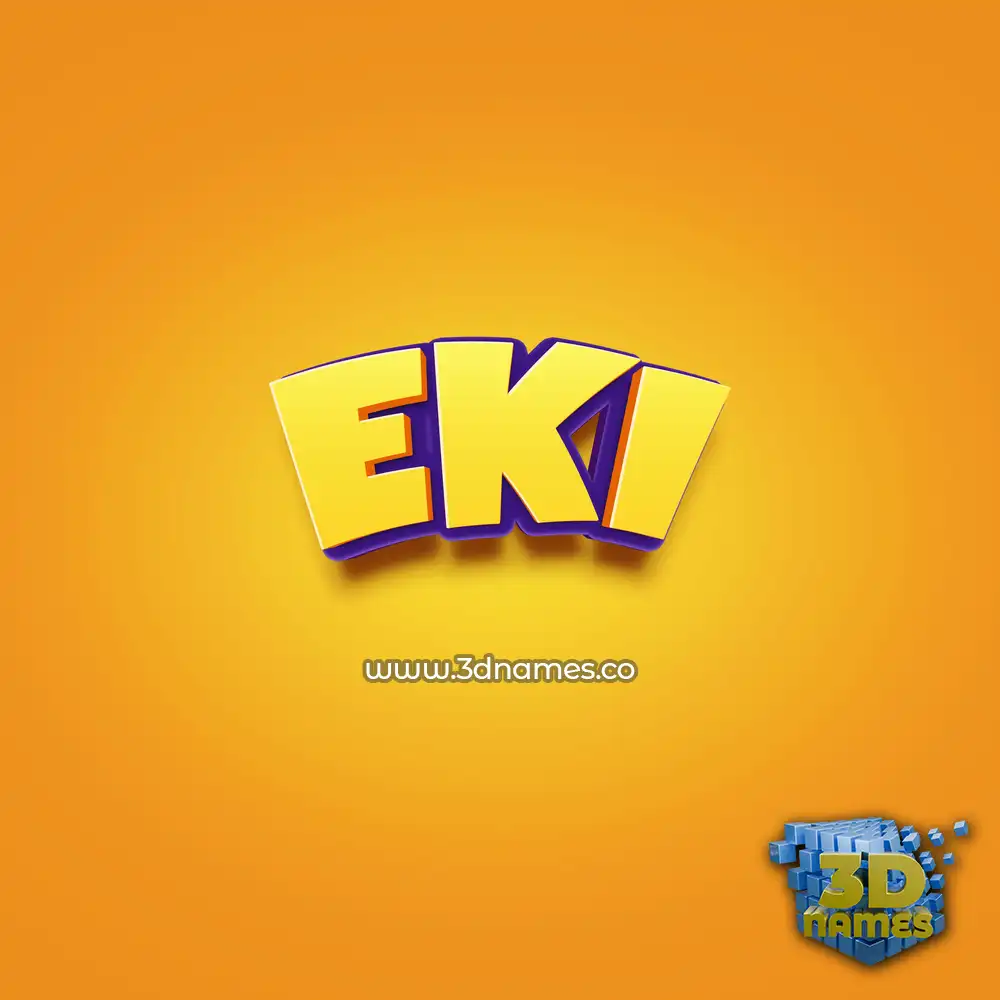 eki in Orange Toon style - 3D name wallpaper