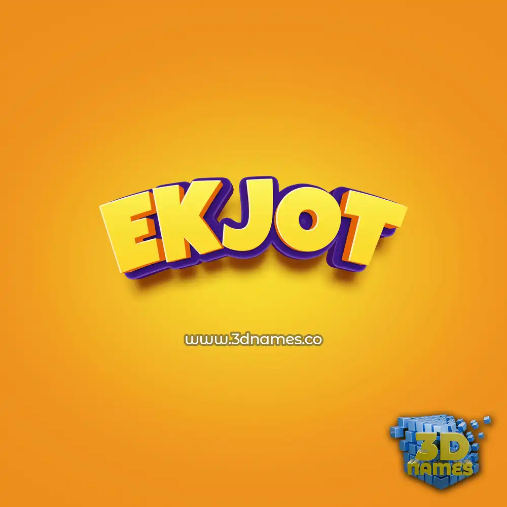 ekjot in Orange Toon style - 3D name wallpaper