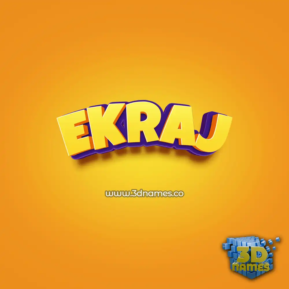 ekraj in Orange Toon style - 3D name wallpaper