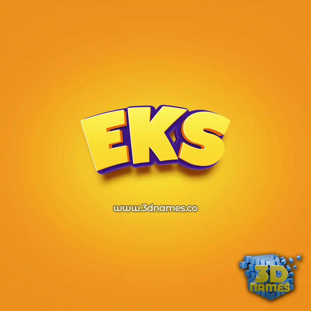 eks in Orange Toon style - 3D name wallpaper