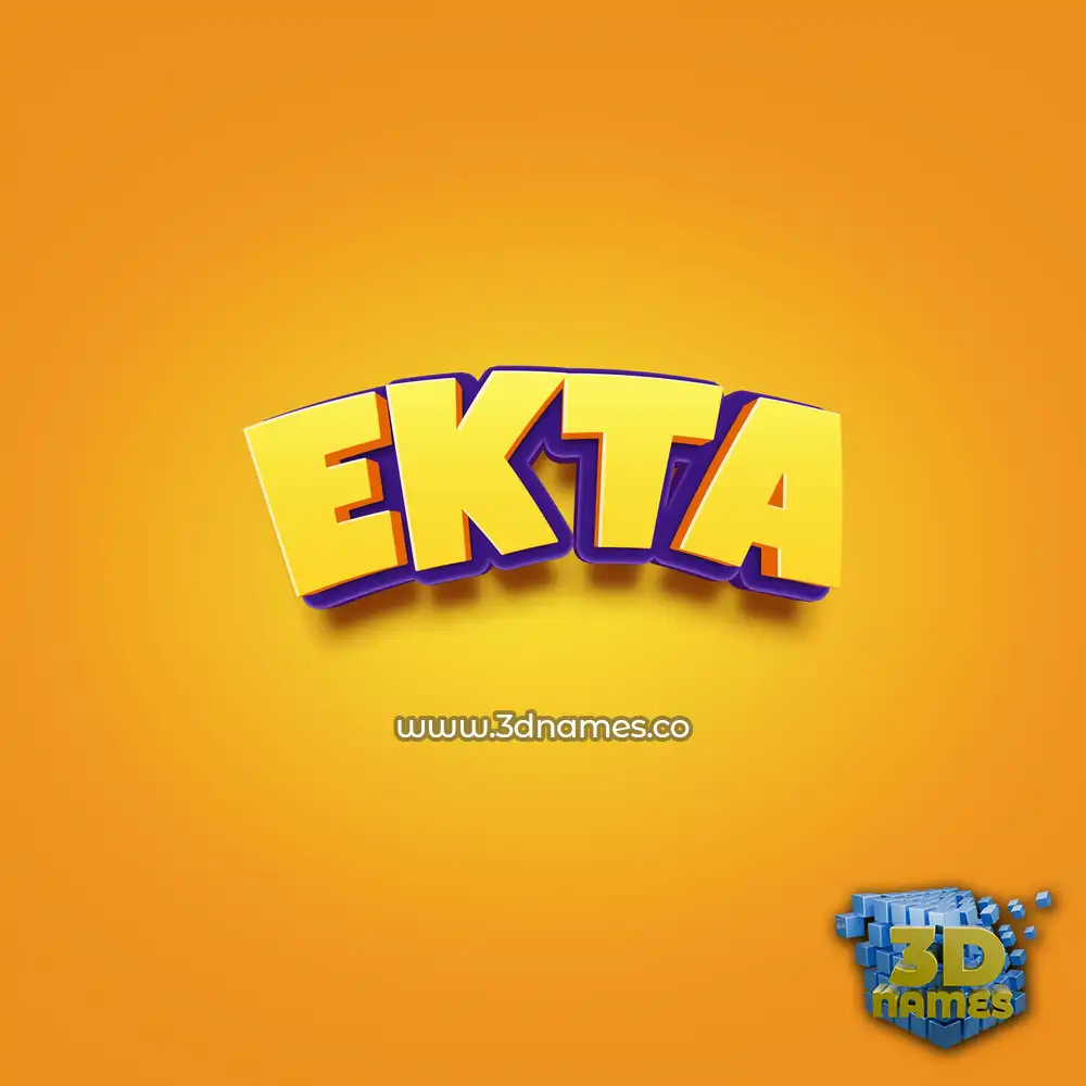 ekta in Orange Toon style - 3D name wallpaper