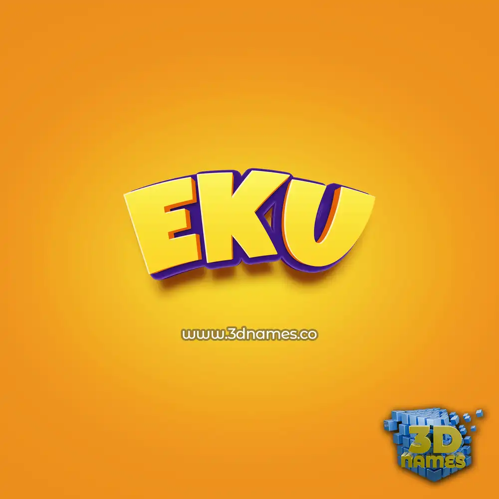 eku in Orange Toon style - 3D name wallpaper