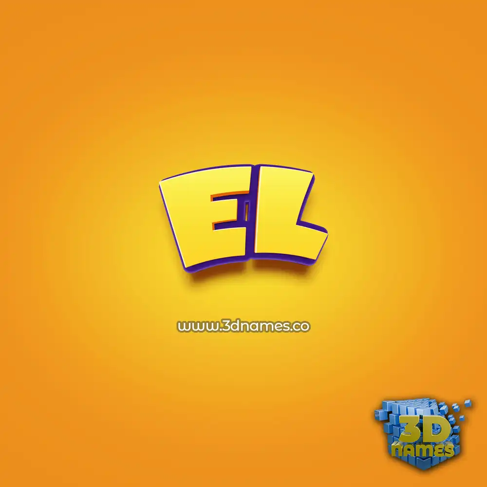 el in Orange Toon style - 3D name wallpaper