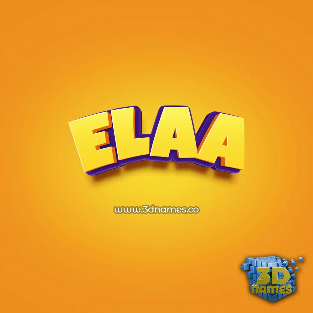 elaa in Orange Toon style - 3D name wallpaper